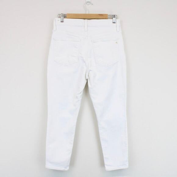 Madewell Curvy High Rise Skinny Crop Button Front Edition Pure White Size 29P - Picture 5 of 8